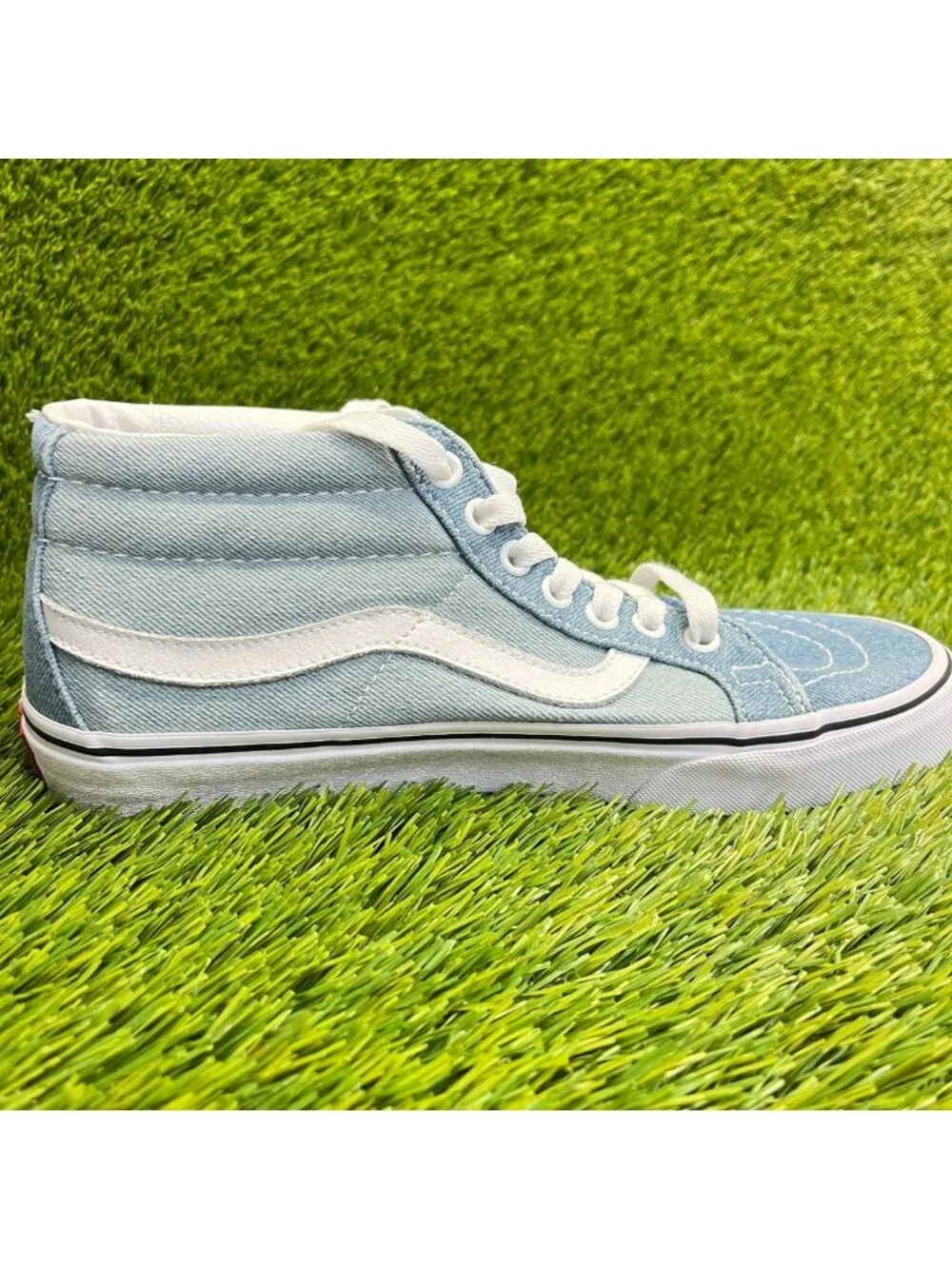 Vans Sk8-Mid Reissue Denim 2-Tone Womens Size 8.5 Blue Athletic Shoes Sneakers